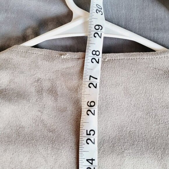 Intimissimi Womens Jacket Size Large Waterfall Drape Grey Long Sleeve Suede EUC - Picture 8 of 9